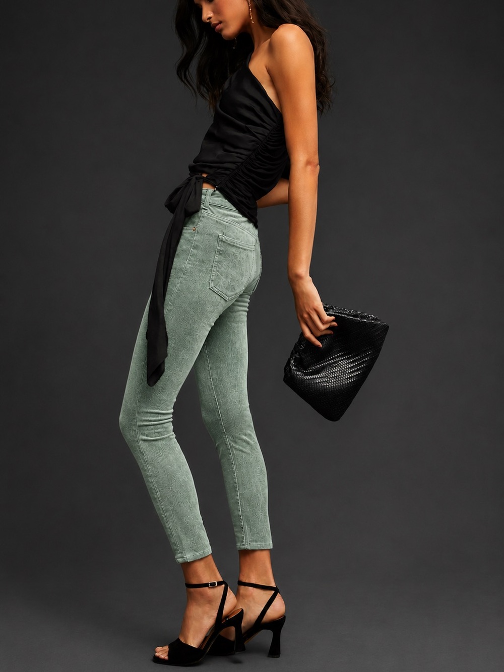 Pilcro Anthropologie Pants Womens Size 26 Green Corduroy High Rise Skinny